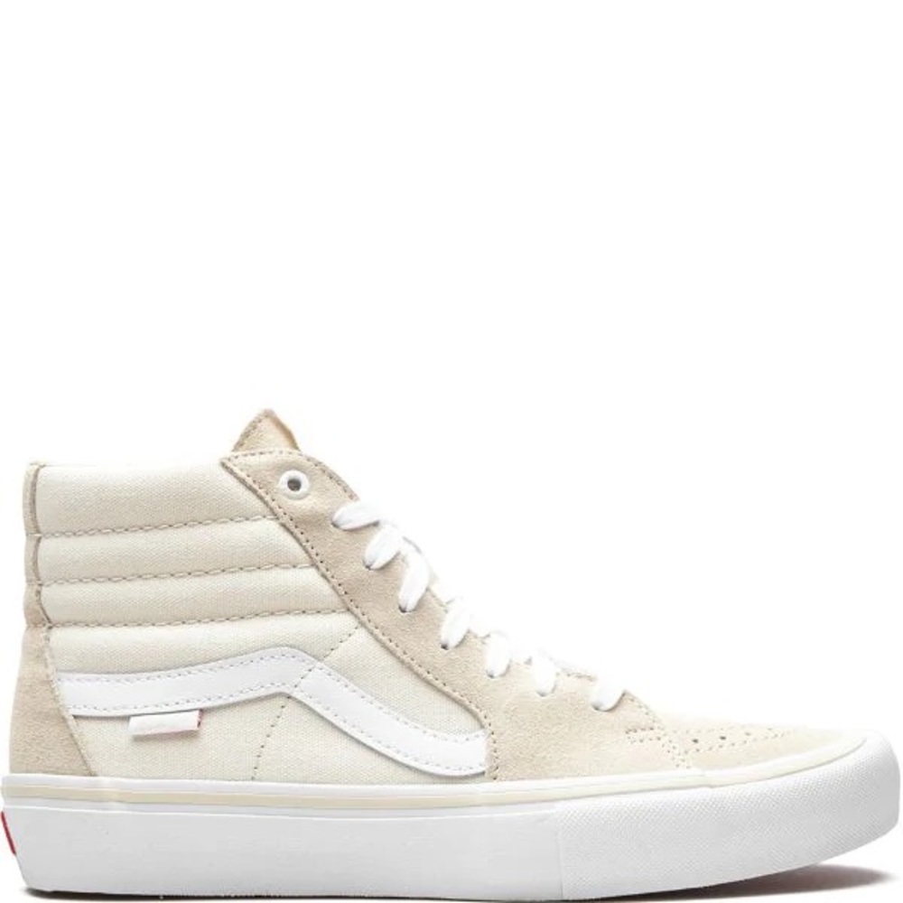 Vans Cream Suede Sk8- Hi Sneakers.